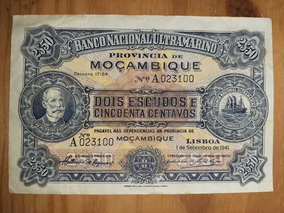 Nota de 2,5 Esc de Moçambique 1941