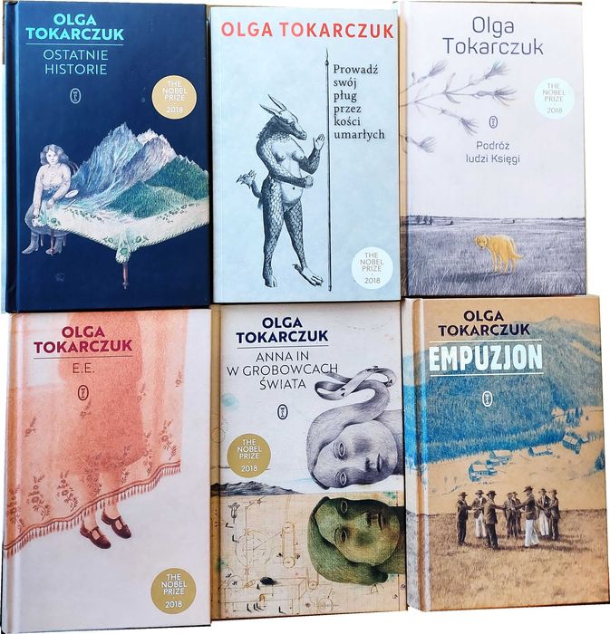OLGA TOKARCZUK zestaw 9 tomów Empuzjon Bieguni Dom Dzienny NOBEL