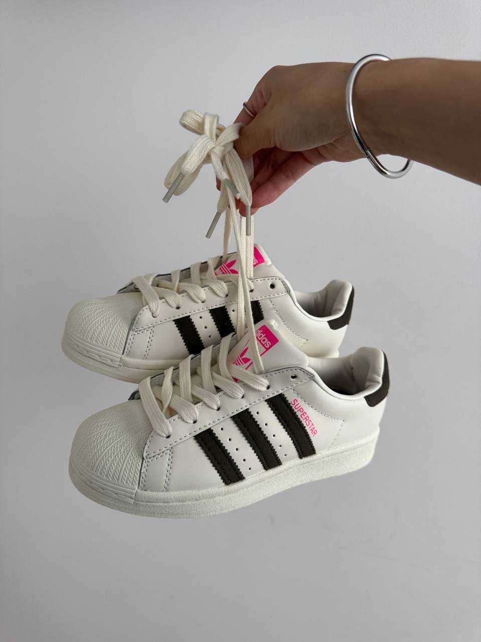 Женские кроссовки Adidas Superstar Cream Black Pink 36-41 Новинка! Топ