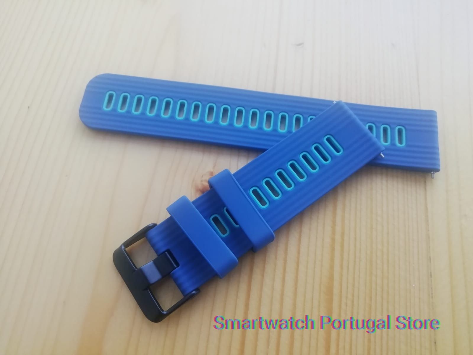 Bracelete 22mm em silicone (Nova) Azul e Verde