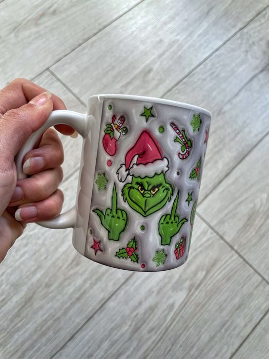 Nowy smieszny kubek ceramiczny z nadrukiem Grinch swieta prezent