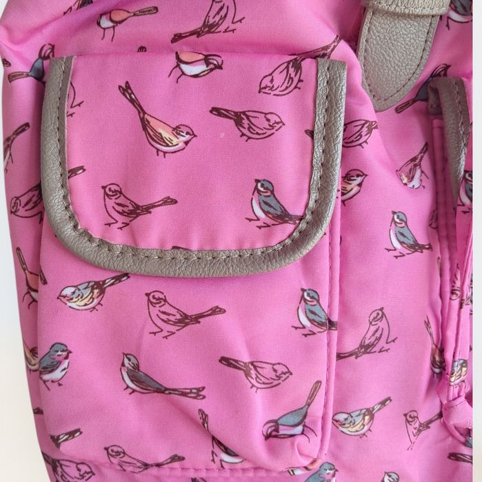 Plecak różowy w ptaszki