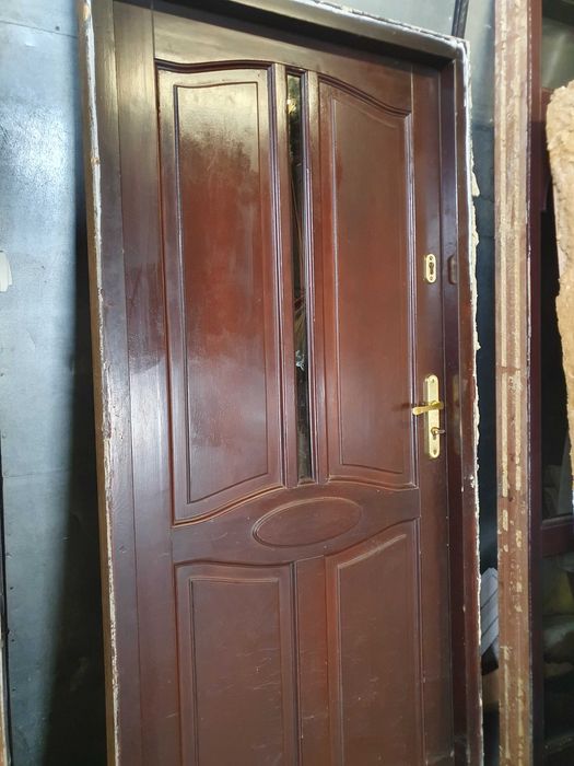 DRZWI Zewnętrzne Drewniane Sosnowe Wejściowe 99x219cm