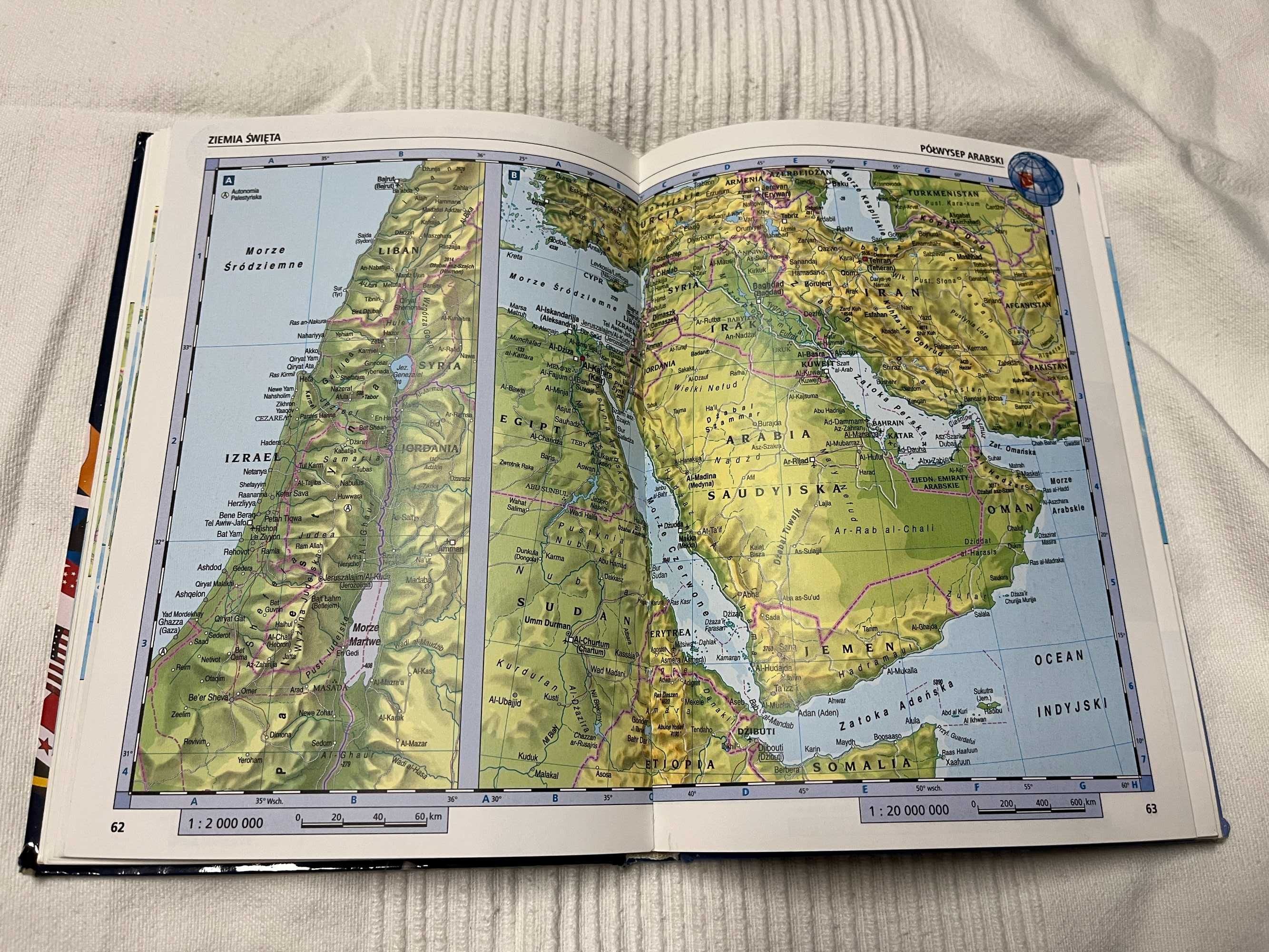 Podręczny Atlas Świata geografia Świat Książki mapy szkoła edukacja
