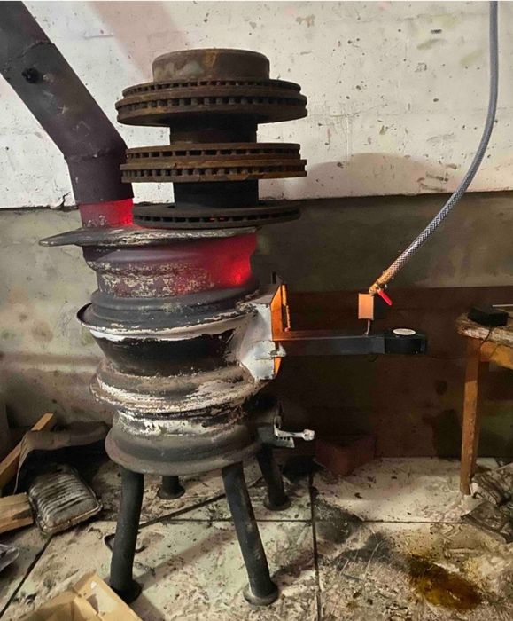 Пальник на відпрацьованому маслі, Горелка на отработке, буржуйка печь