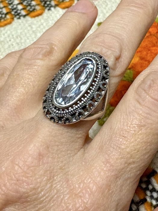 Stary Pierścionek z prl srebrny. Biżuteria prl Stare  Srebro vintage