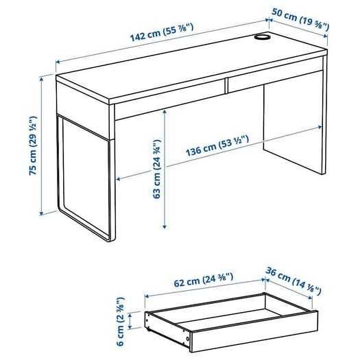 Secretária IKEA 142x50cm cor preto