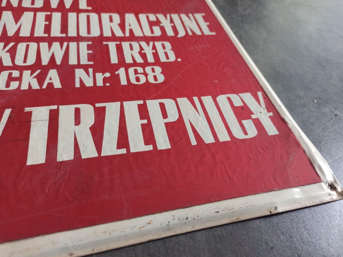 Stara metalowa tablica PRL
