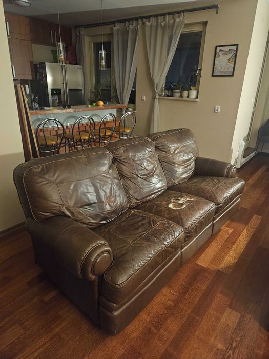 Kanapa skórzana 3-osobowa do renowacji