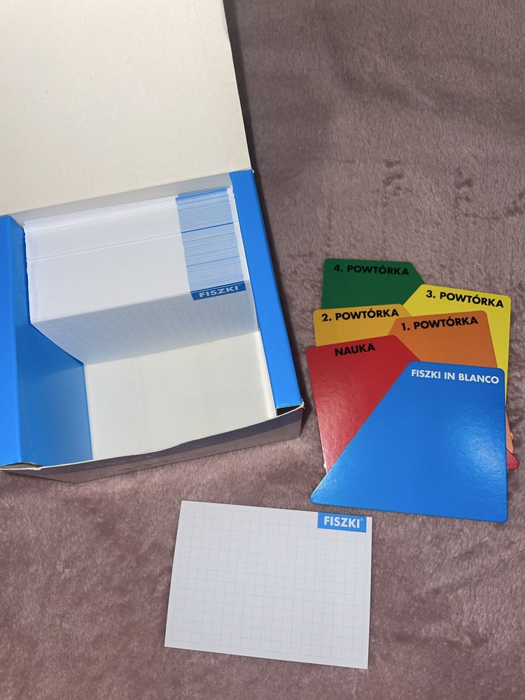 fiszki in blanco + etui na fiszki