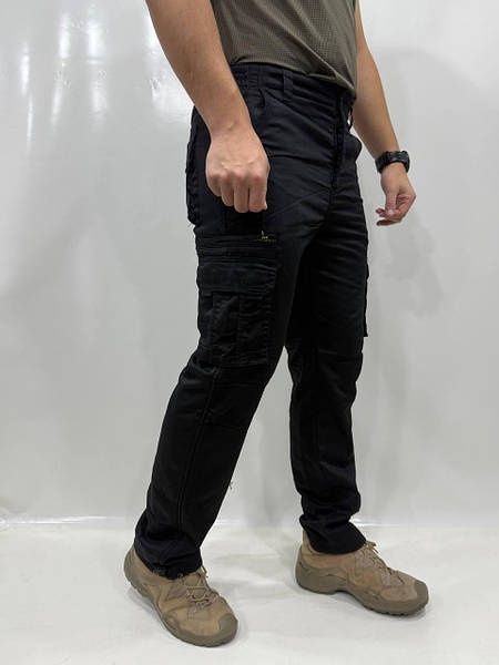 Чоловічі штани карго великих розмірів зимові Loshan олива і чорні.