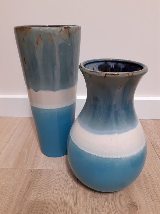 Wazon doniczka osłona turkusowe