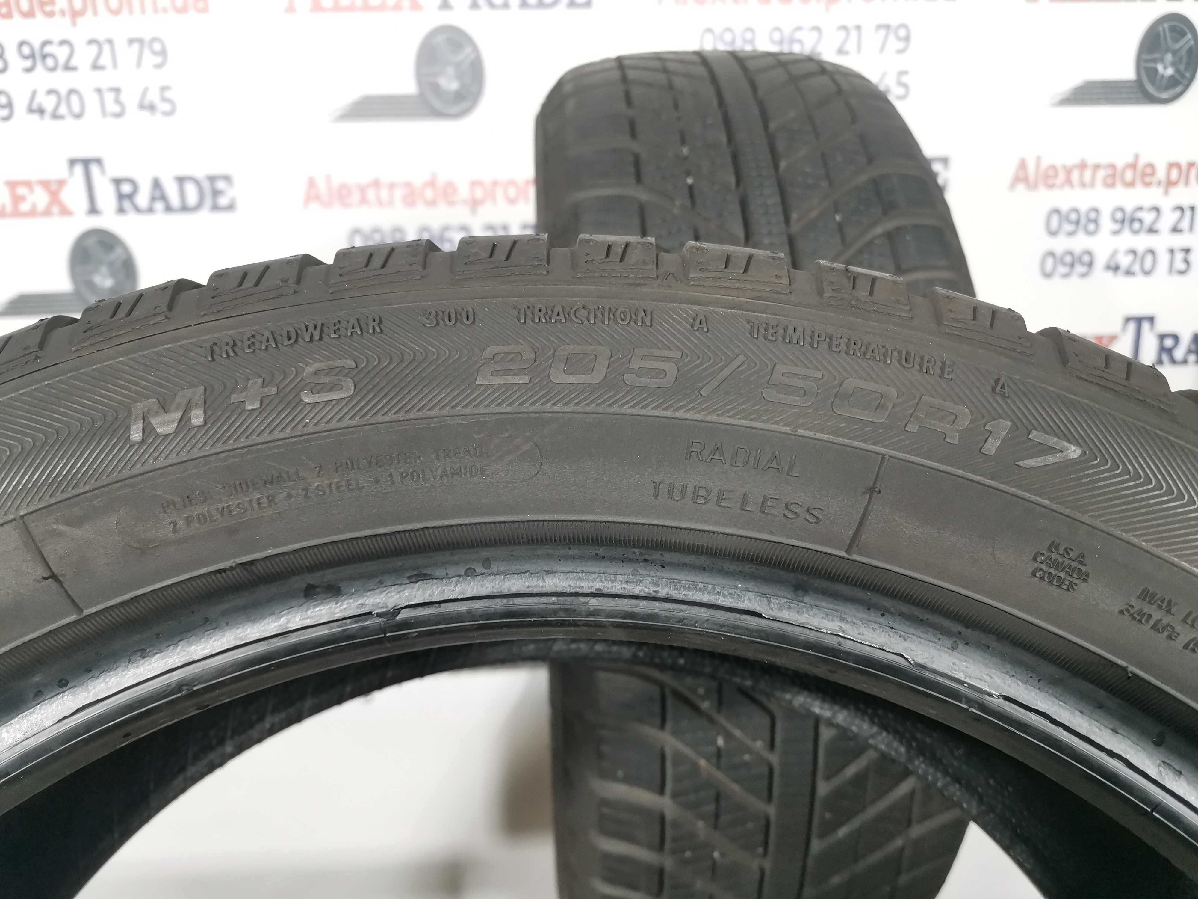 2 шт. 205/50 R17 Goodyear Vector 4Seasons шини б/у, протектор 6.5мм