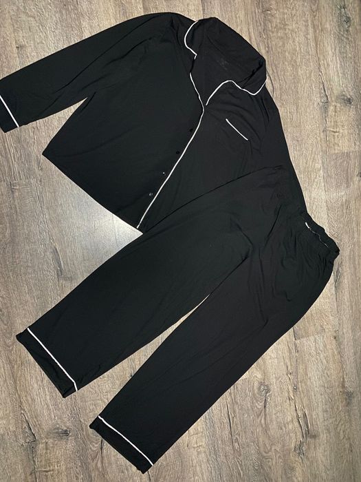 Чорна жіноча піжама 2XL/3XL комплект сорочка-штани для дому