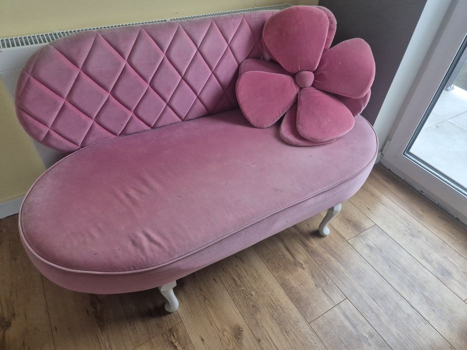 Sofa Happy Barok – różowa, styl glamour – do renowacji