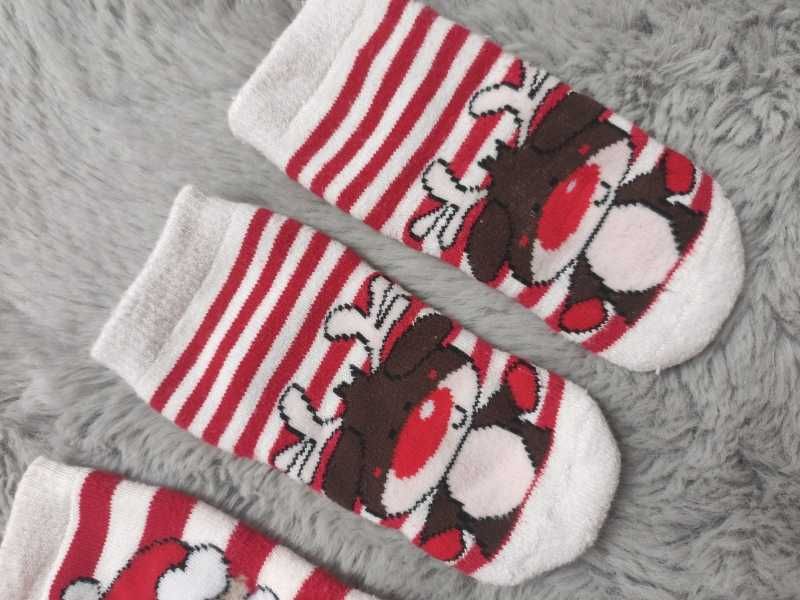 2 x świąteczne skarpetki na święta RENIFER i MIKOŁAJ