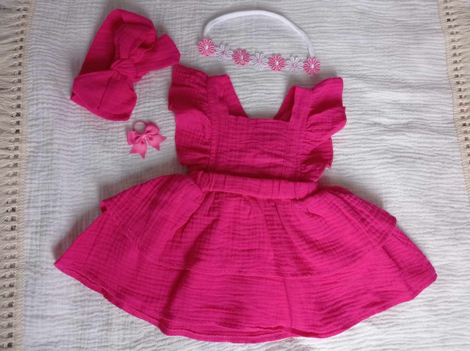 Sukienka zestaw Prezentowy baby shower narodziny chrzest prezent