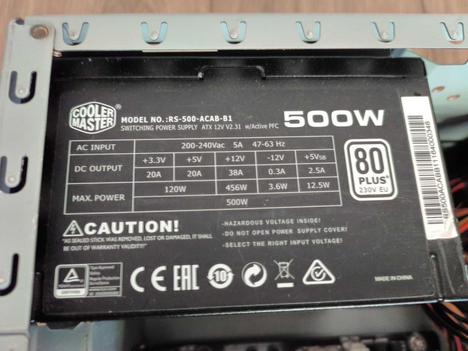 RTX3050 + intel i5-7400 + 32 GB RAM +dysk SSD512