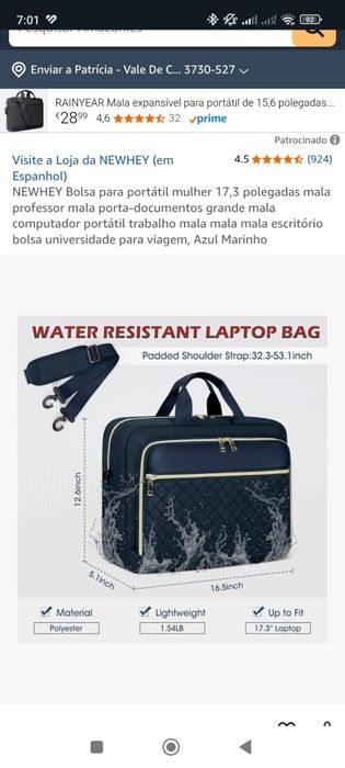 Bolsa para estudante/computador NOVA