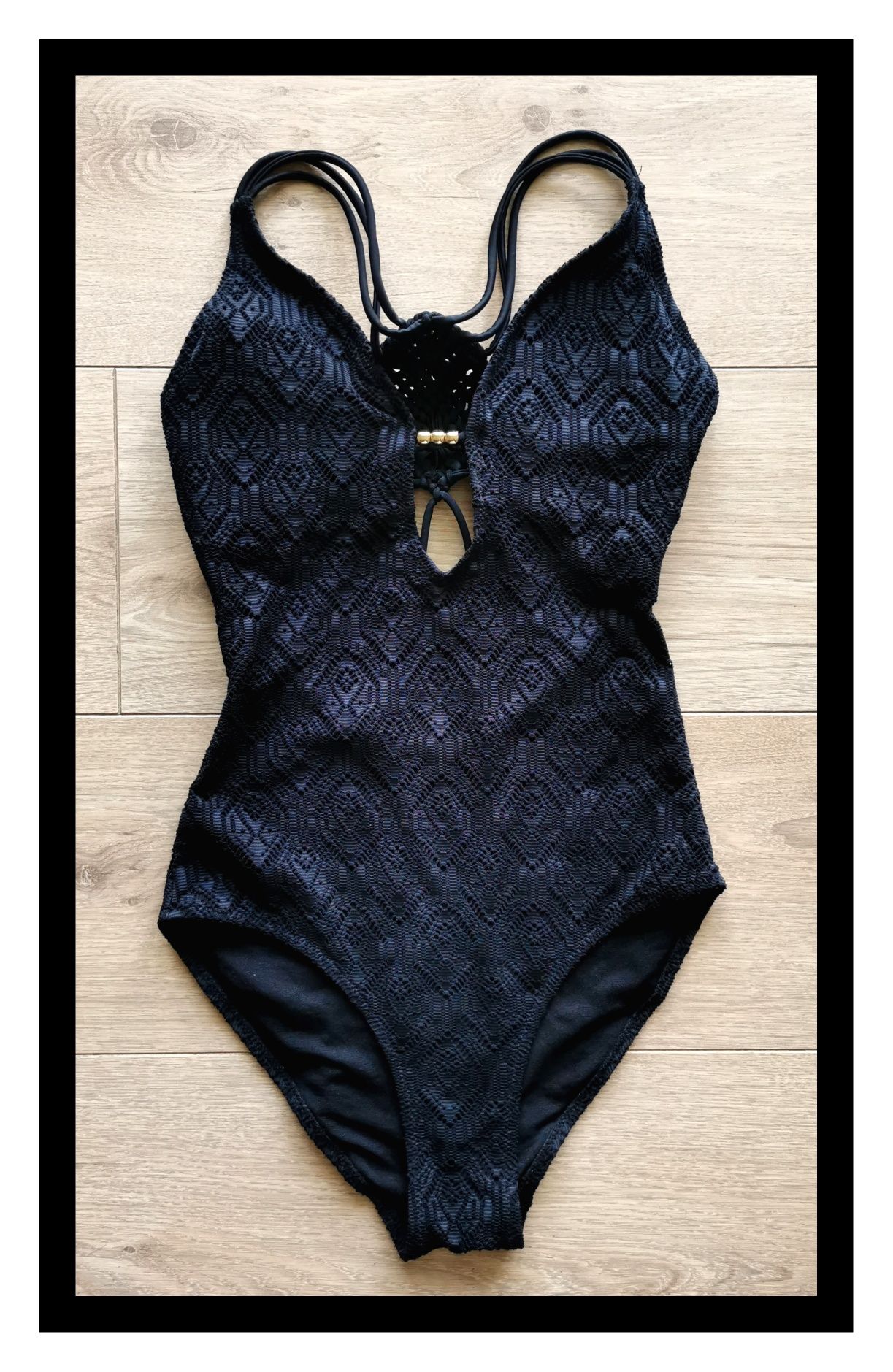 Koronkowy strój kąpielowy / body Accessories (XS/S) #czarny #złoty