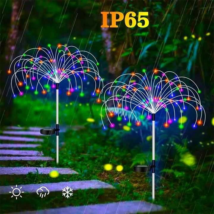 Lampa Solarna Ogrodowa LED DMUCHAWIEC Wbijana Kulki Drzewko 2 Sztuki