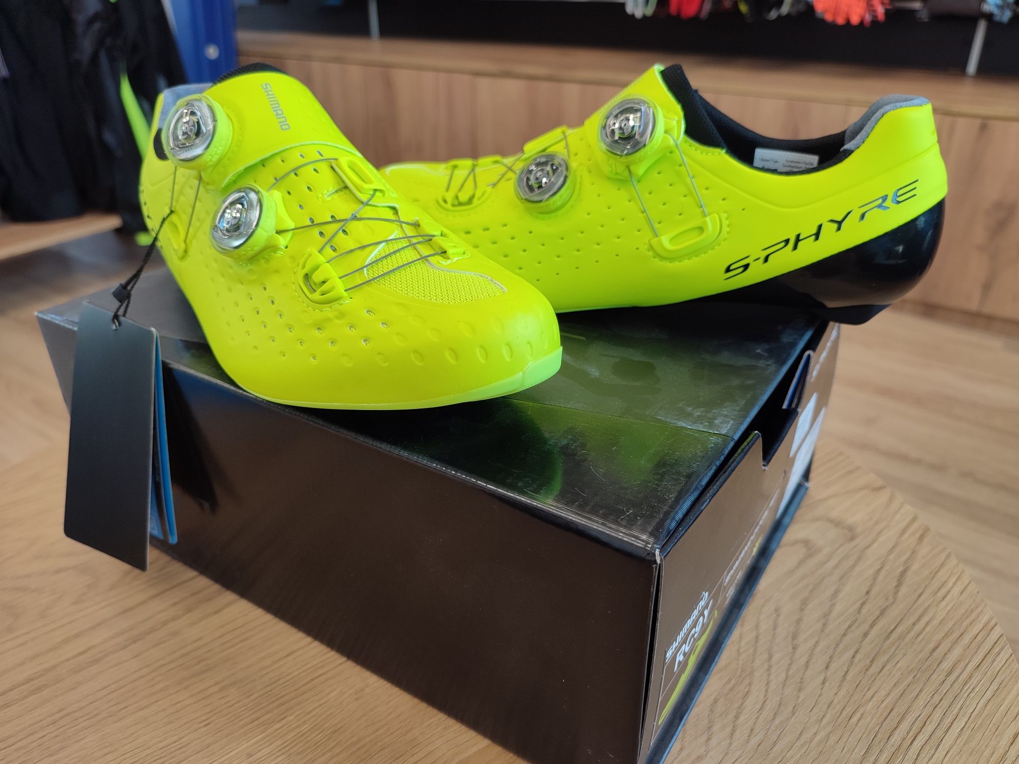 Nowe buty szosowe Shimano SH-RC900, szosa, triathlon, żółte