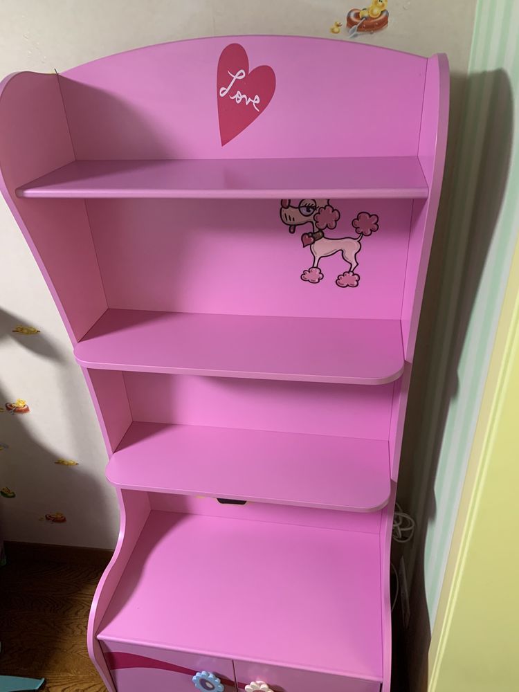 Стелаж cilek детская мебель розовый шкаф для книг стеллаж