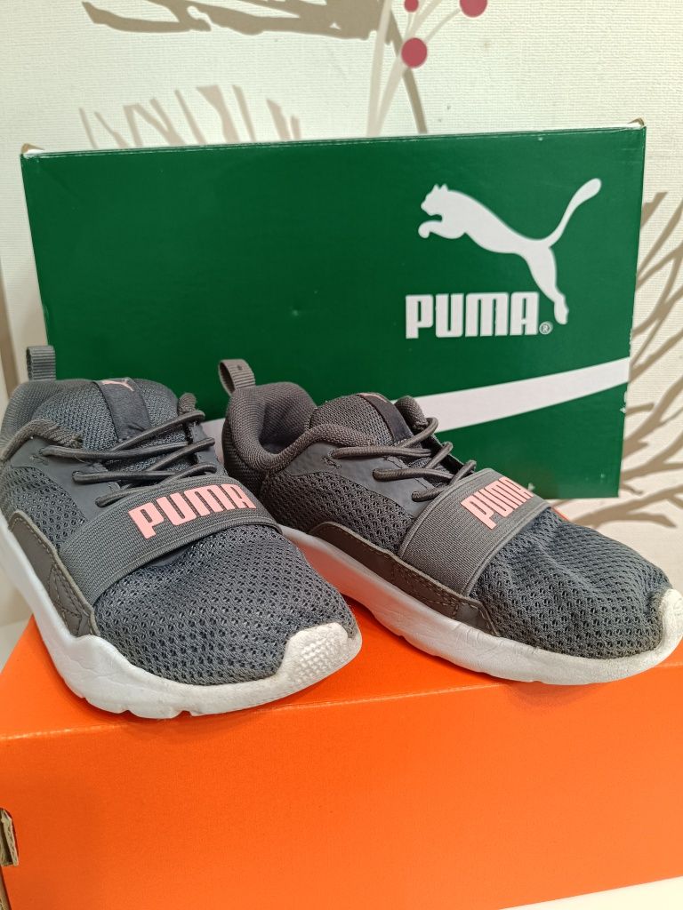 Серо-розовые кроссовки Puma, детский р27/9