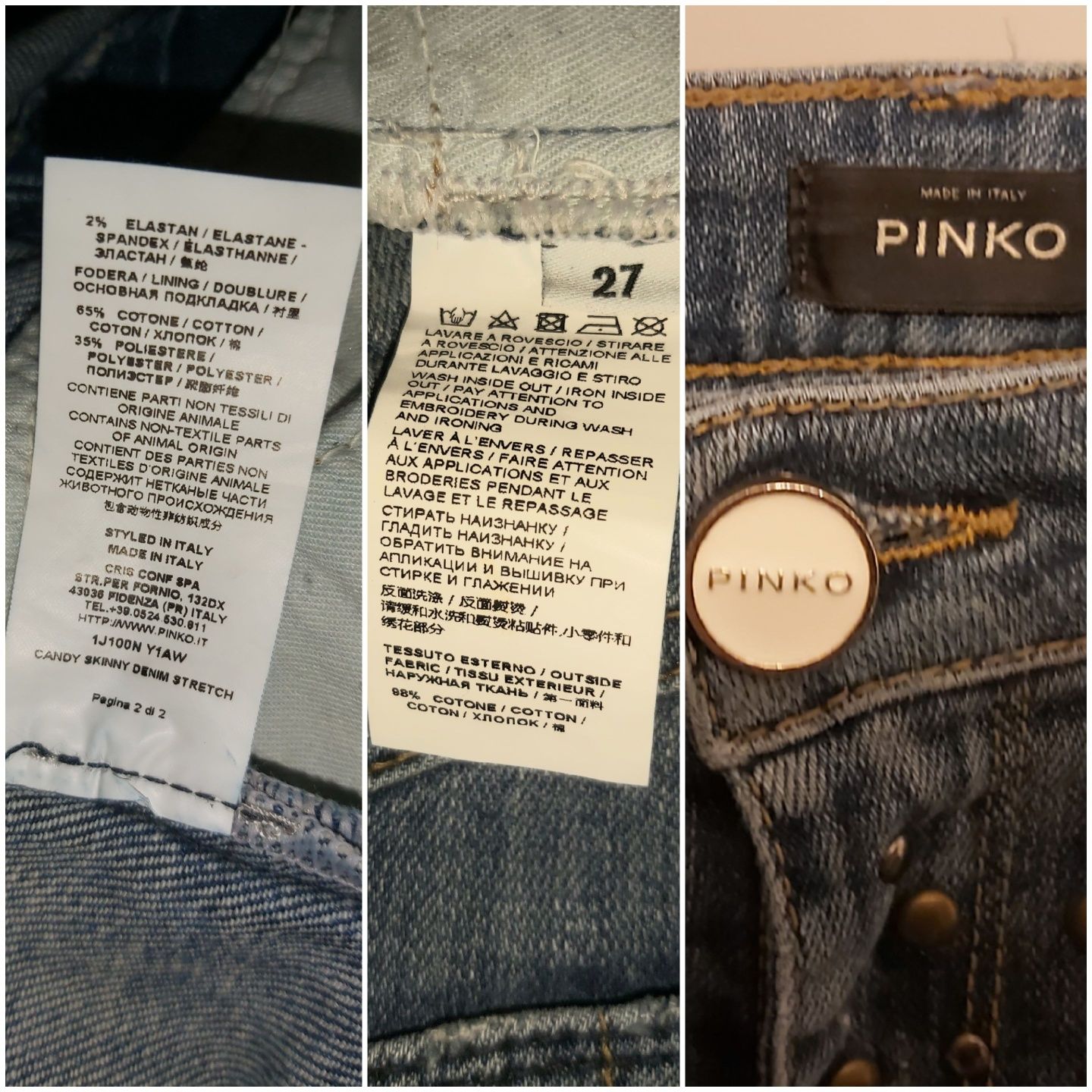 PINKO spodnie jeansowe rozmiar 27  S-M