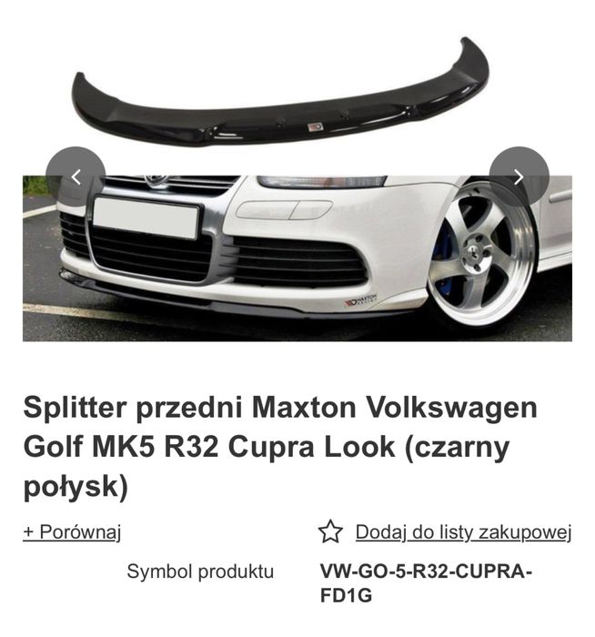 Splitter przedni Maxton Volkswagen