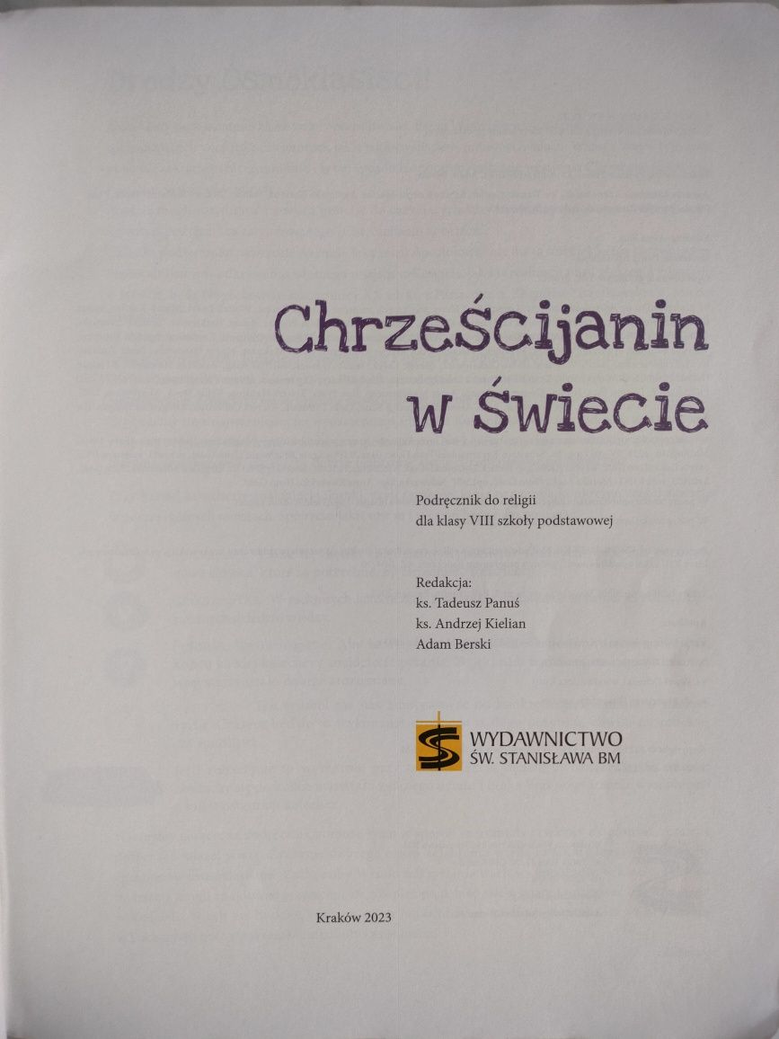Chrześcijanin w świecie podręcznik klasa 8