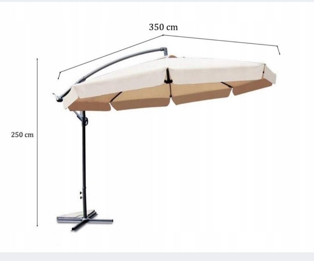 NOWY Parasol ogrodowy duży Szary