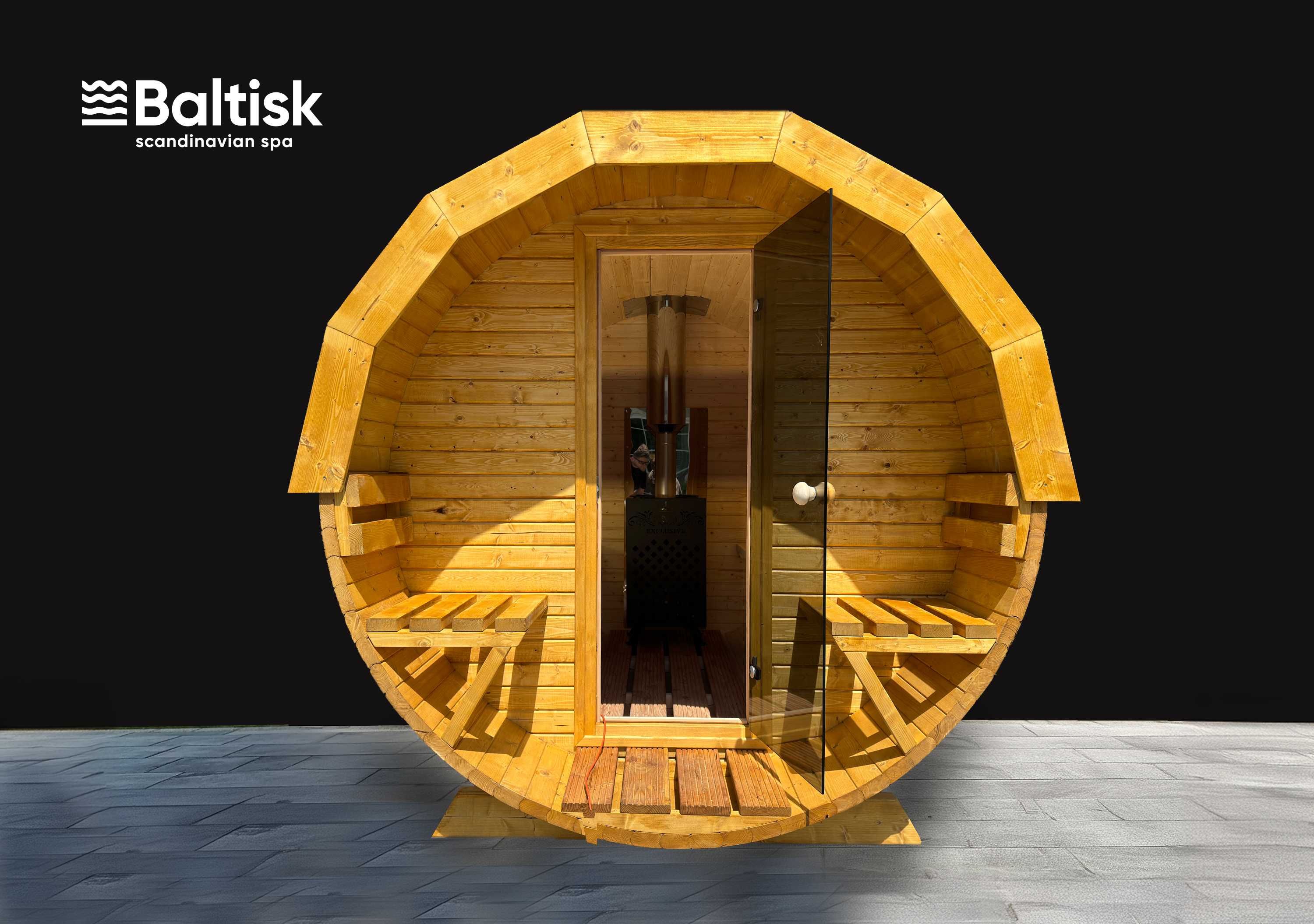 Sauna ogrodowa Beczka, Ruska Bania, 350cm - możliwość konfiguracji