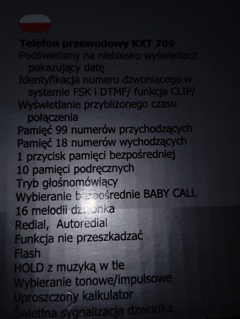 Telefon przewodowy podswietlany