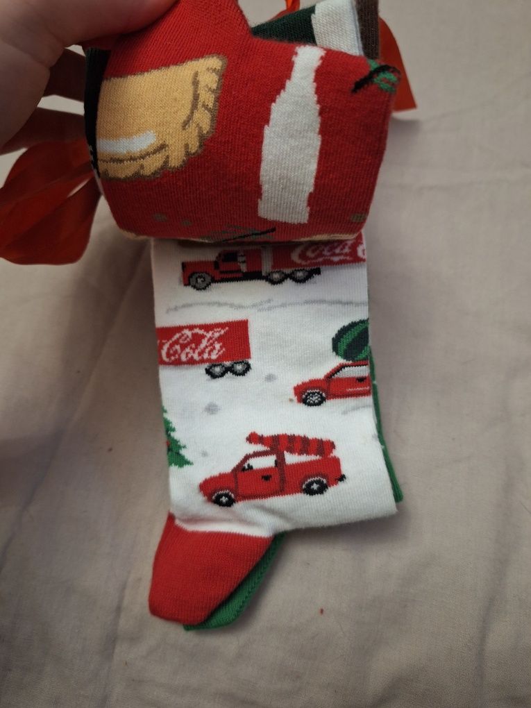Trójpak Świątecznych Skarpetek rodzinny zestaw coca-cola many mornings