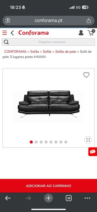 Sofá 3 lugares Hawai conforama