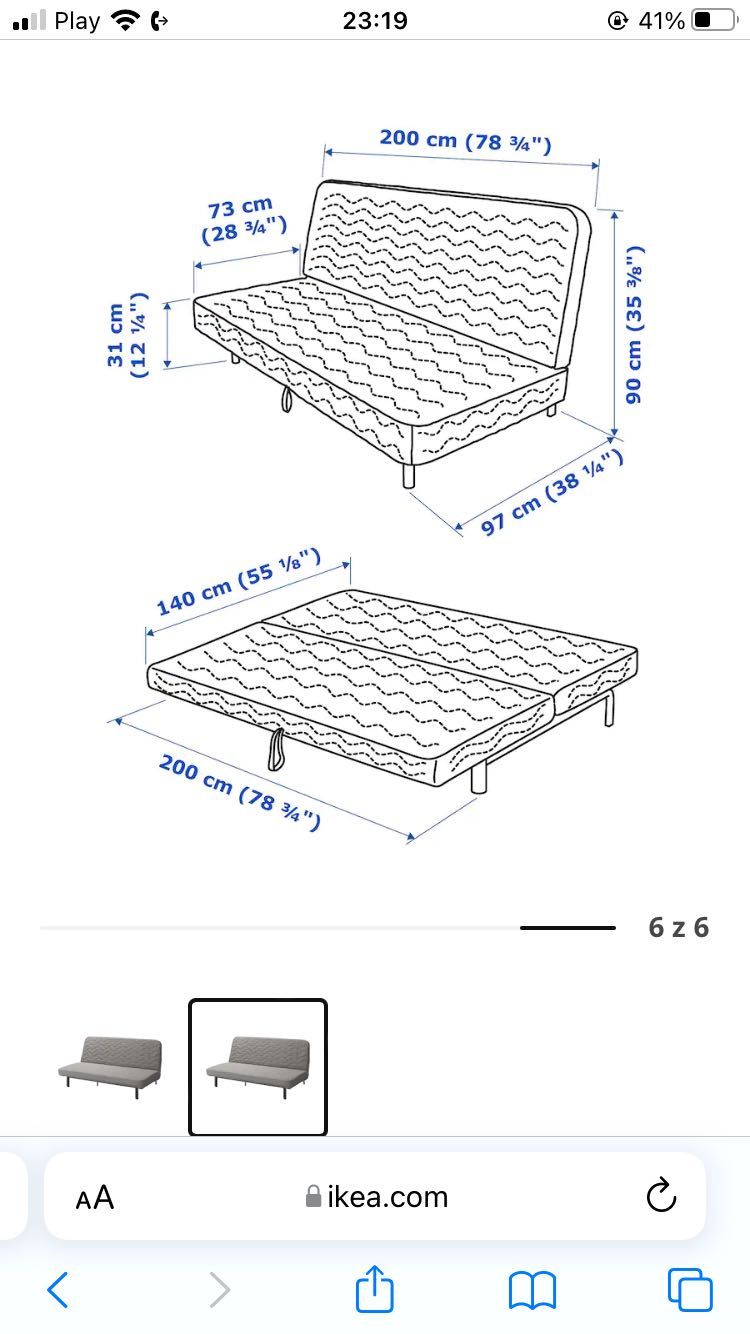 Sofa  NYHAMN  Kanapa 3-osobowa IKEA rozkładana żółta!