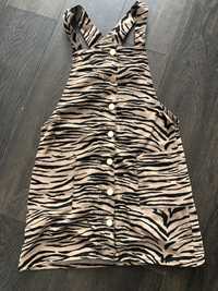 Sukienka zebra na szelkach River Island roz M