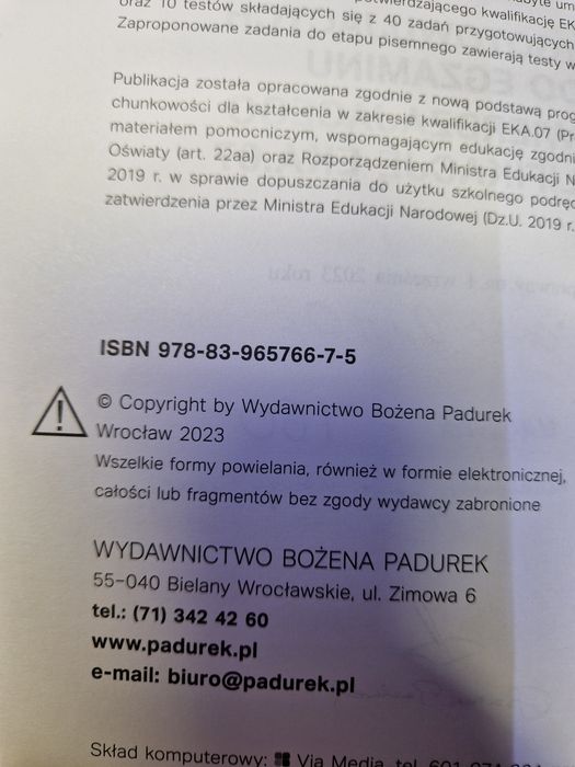 Zeszyt testów i ćwiczeń przygotowujących na egzaminu Bożena Padurek