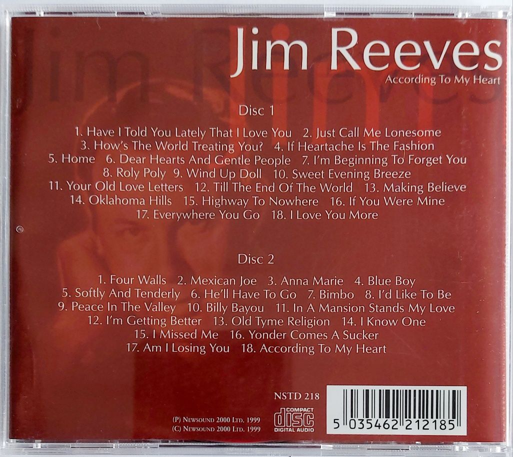 Jim Reeves According To My Heart 2CD 2000r