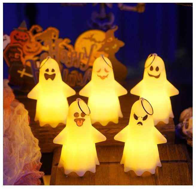 Dekoracyjne lampiony/latarnie na Halloween wzór duchów 5 sztuk