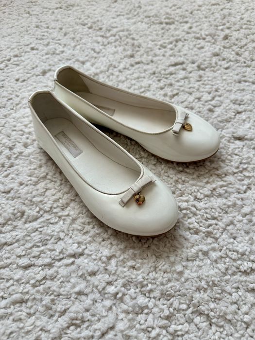 Туфлі балетки білі Dolce&Gabbana для дівчинки 19,5 см