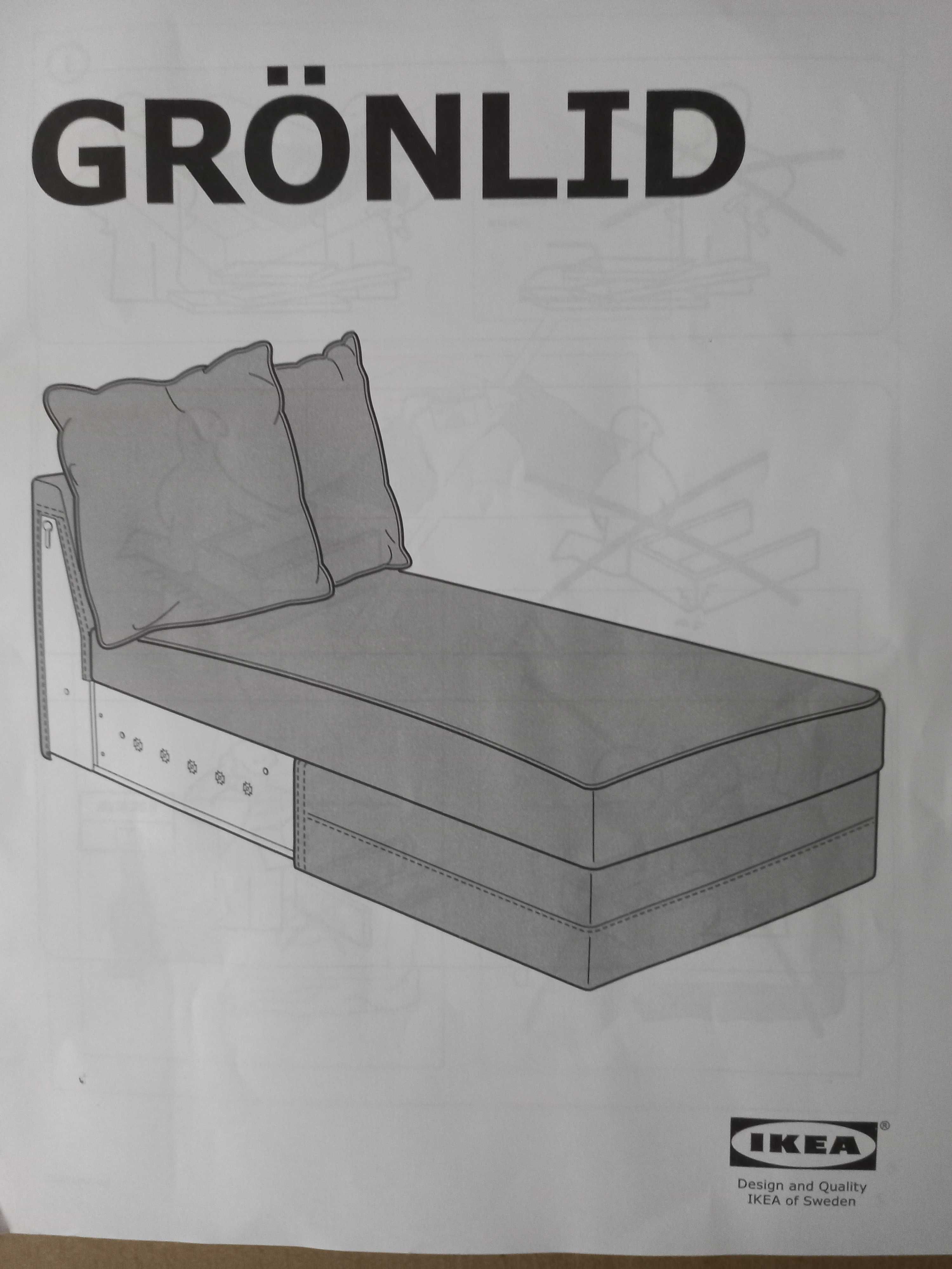 Capa sofa  chais longue Gronlid Ikea, Nova