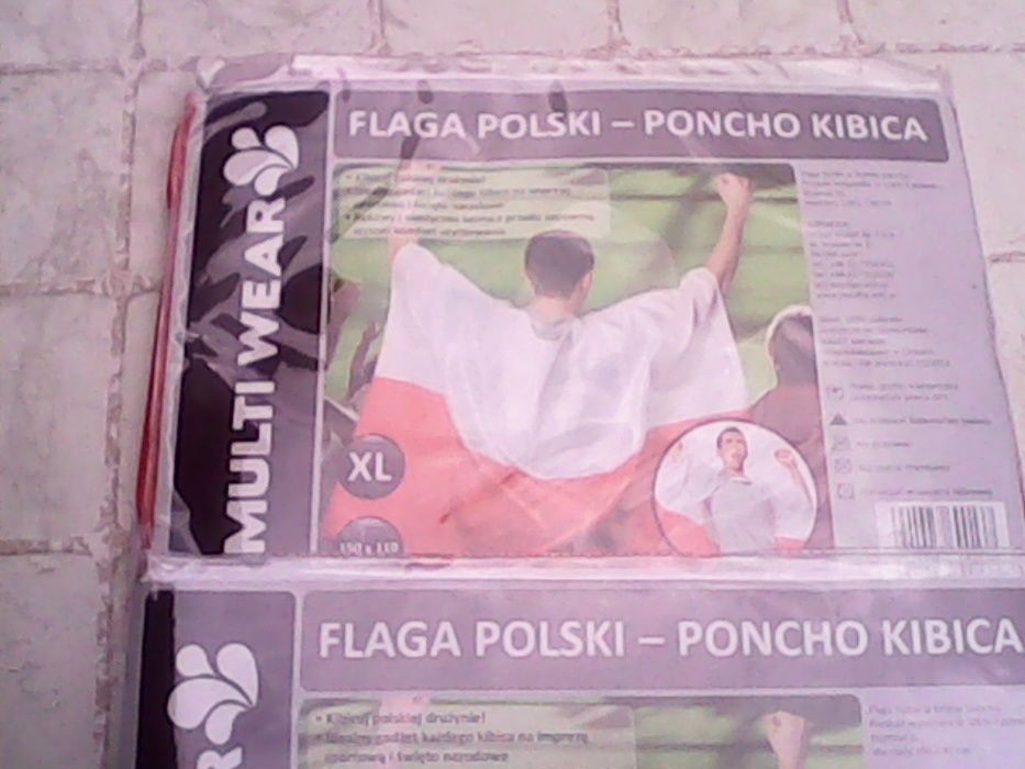 Poncho kibica flaga POLSKI L i XL NOWE