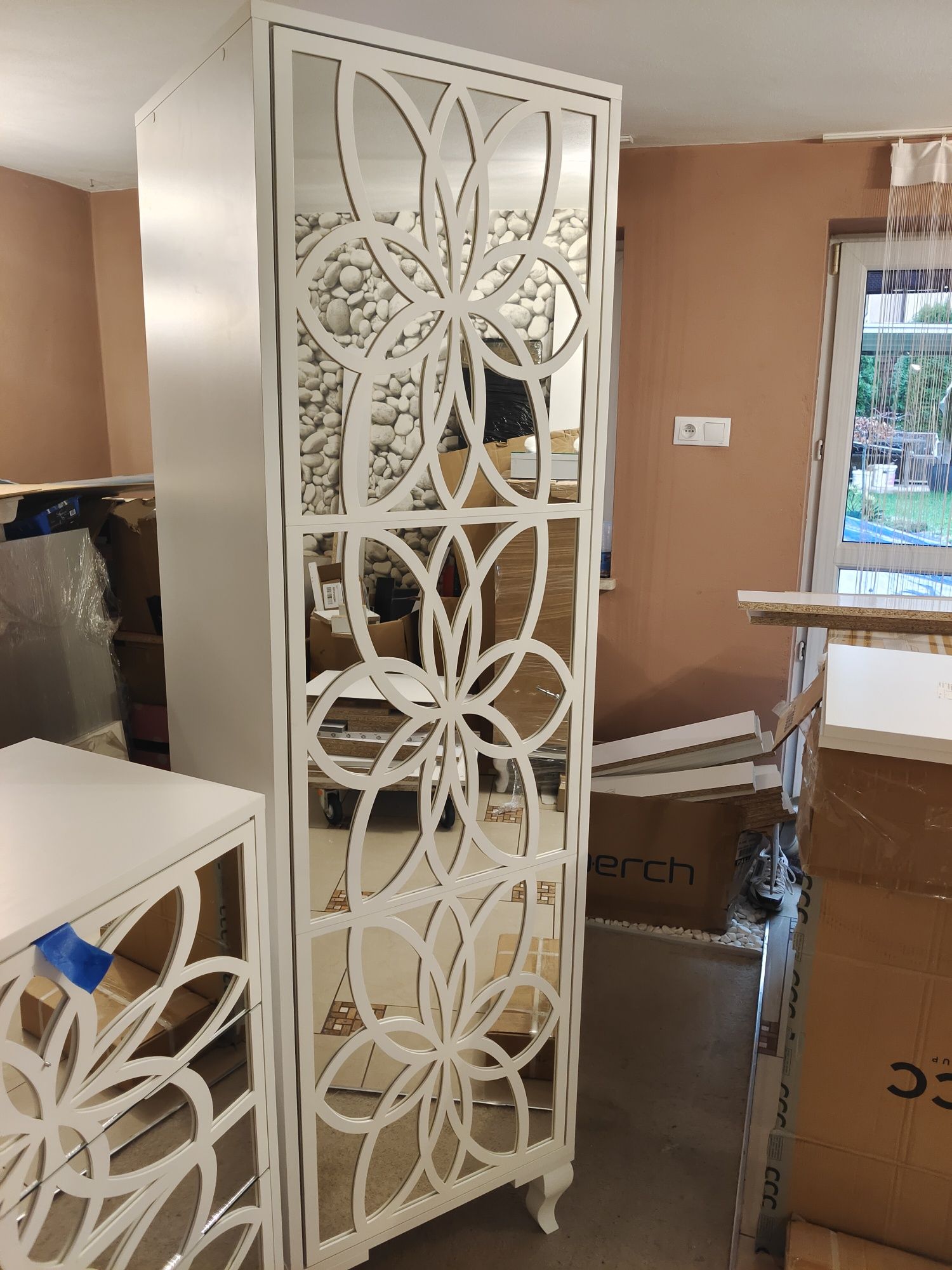 Zestaw 4 mebli Glamour, lustra, ornamenty