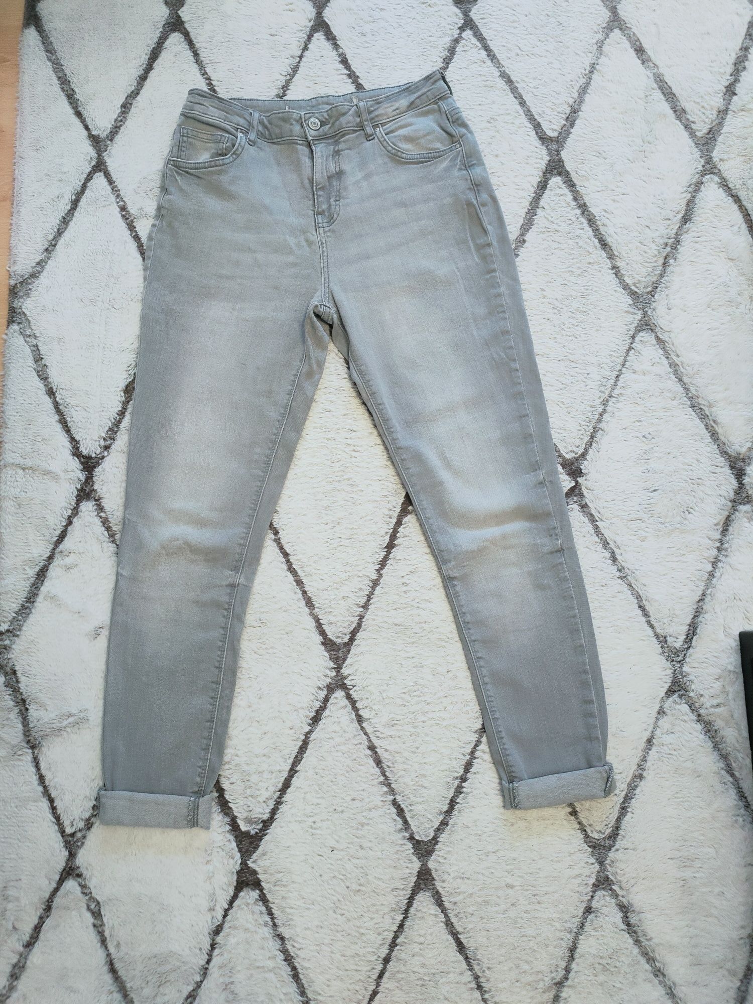 Szare jeansy dżinsy 38