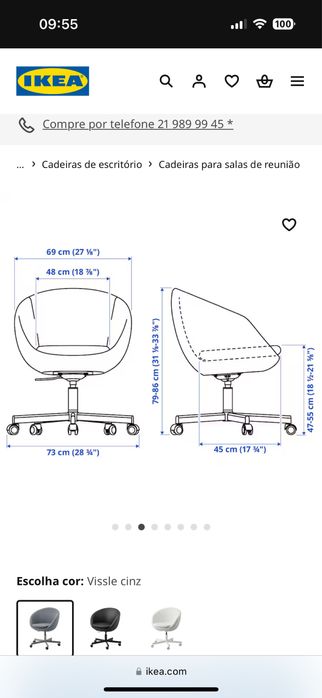 Cadeira SKRUVSTA IKEA como nova