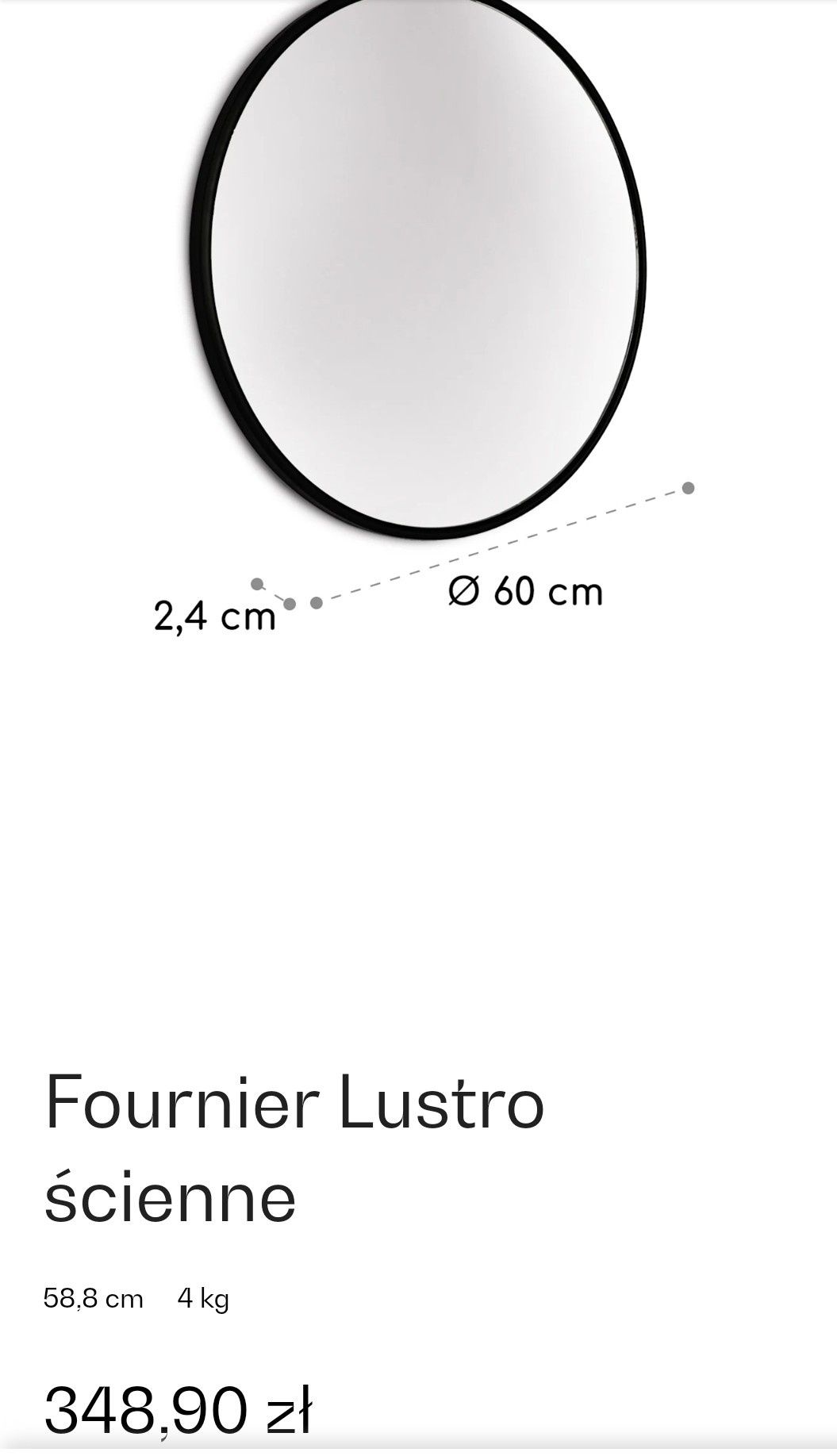 CASA CHIC Fournier Lustro ścienne 58,8 cm