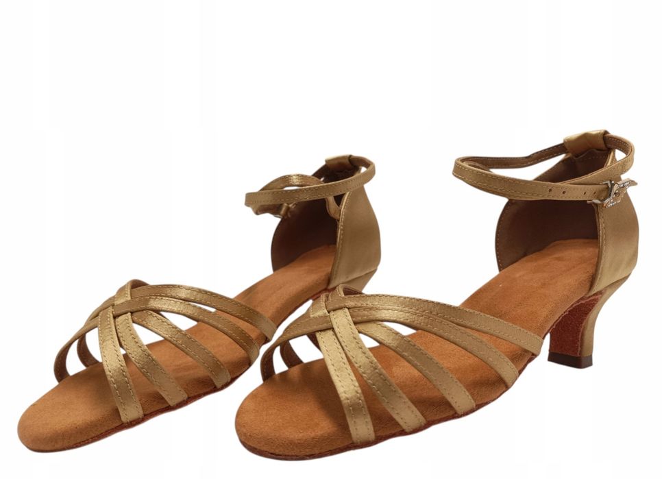 Buty Damskie Na Obcasie Do Tańca | Rozmiar 38, Złote