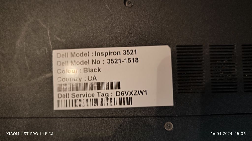 Dell inspirion3521